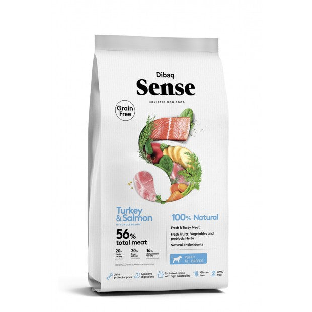 Dibaq Sense Grain Free - Puppy Salmón y Pavo (Pienso para perros)