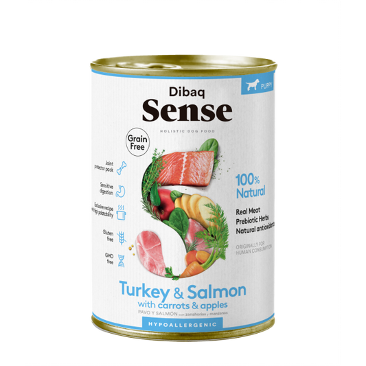 Dibaq Sense - Salmón y pavo para cachorros